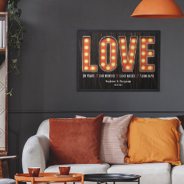 Retro Milestone 20-årsdagen Personlig Kärlek Poster