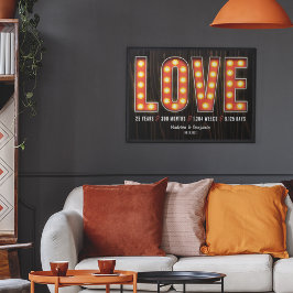 Retro Milestone 25-årsdagen Personlig Kärlek Poster