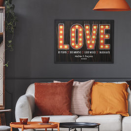 Retro Milestone 30-årsdagen Personlig Kärlek Poster