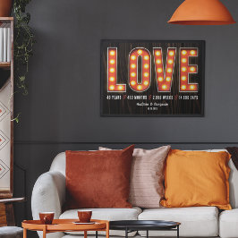 Retro Milestone 40-årsdagen Personlig Kärlek Poster