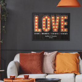 Retro Milestone 50-årsdagen Personlig Kärlek Poster