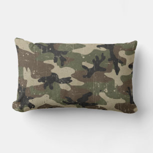 Retro Militär Kamuflagemönster Lumbarkudde