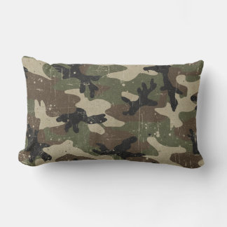 Retro Militär Kamuflagemönster Lumbarkudde