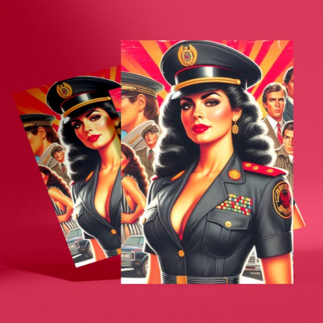 Retro Militär kvinna Vykort (Skapare uppladdad)
