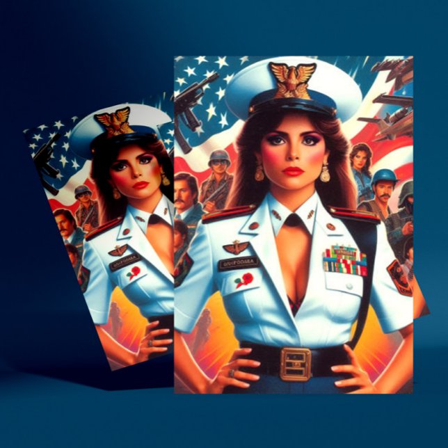 Retro Militär kvinna Vykort (Skapare uppladdad)