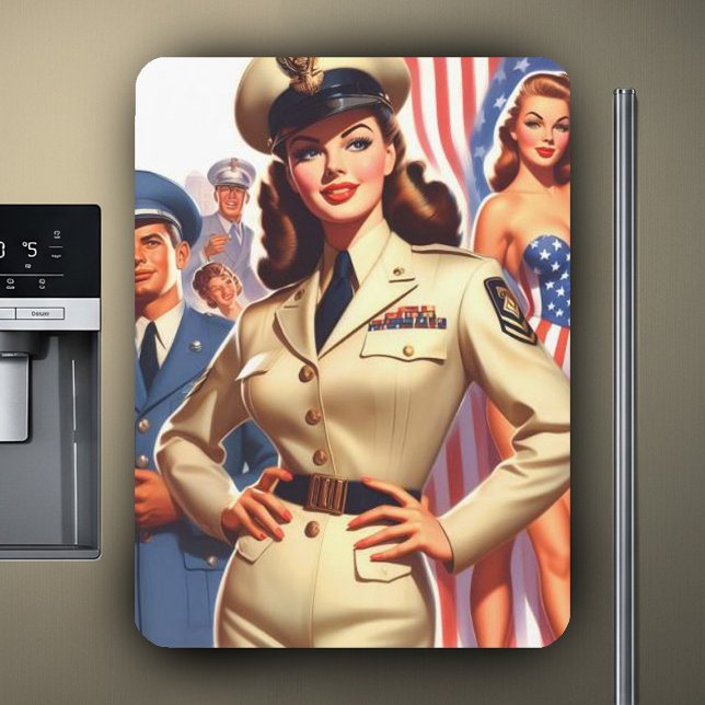 Retro Militär Pin-up Magnet (Skapare uppladdad)