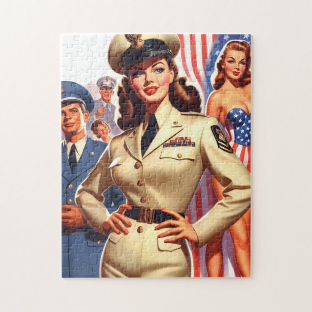 Retro Militär Pin-up Pussel (Vertikal)