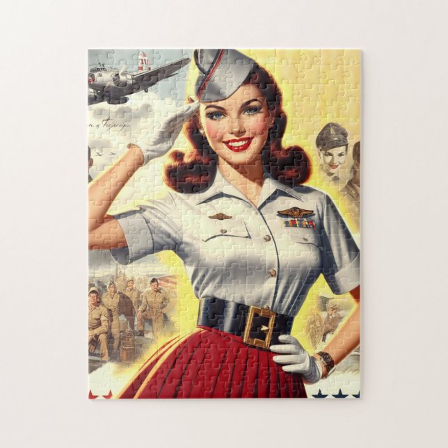 Retro Militär Pin-up Pussel (Vertikal)