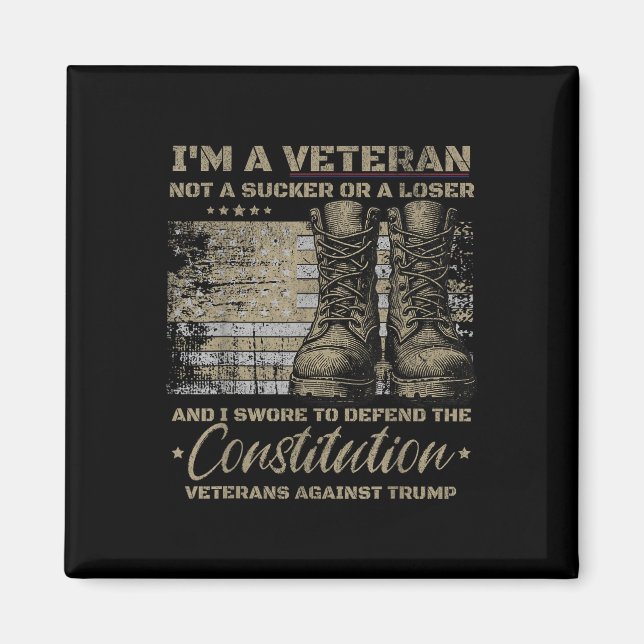 Retro Militära veteraner mot trumpprotester Magnet (Framsidan)