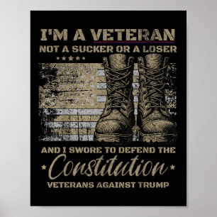 Retro Militära veteraner mot trumpprotester Poster