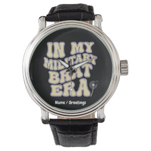 Retro Militärbrataera Groovy Maskros Lila Upp Armbandsur