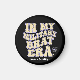 Retro Militärbrataera Groovy Maskros Lila Upp Magnet
