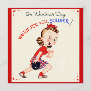 Retro militärt valentin för US kort för dag