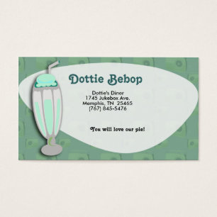 Retro Milkshake Malt Shop Roligt Retro Art Visitkort