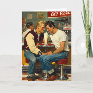 Retro Milkshake-ölelse Kort