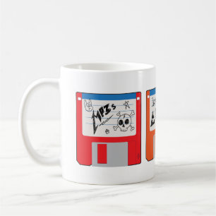 Retro Millennial Core Disketter med etiketter Kaffemugg