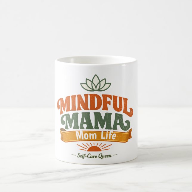 Retro Mindful Mama Mamma Liv Kaffemugg | Zen Yoga  (Center)