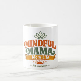 Retro Mindful Mama Mom Life Coffee Mug | Zen Yoga  Kaffemugg