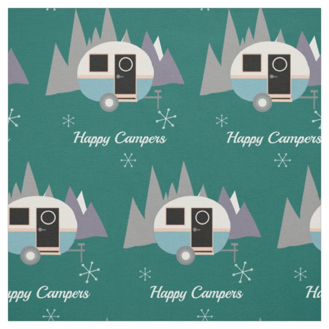 Retro Mini Camper Caravan Anpassad Tyg (Provkarta)