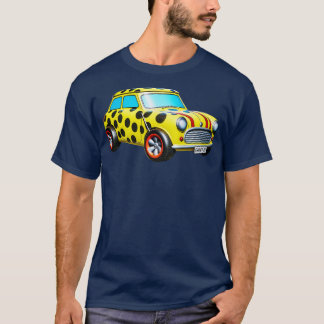Retro Mini Cooper Whimsical PolkaDoften Fordon Il T Shirt