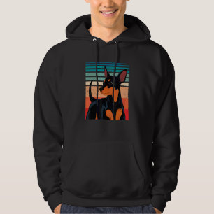 Retro Miniature Pinscher Hund Söt Djur Min Pins Hoodie