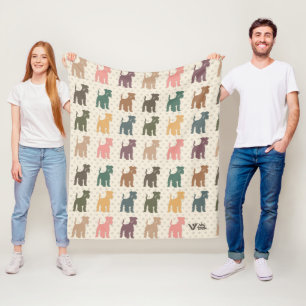 Retro Miniature Schnauzer Hund Blanket for Gift Fleecefilt