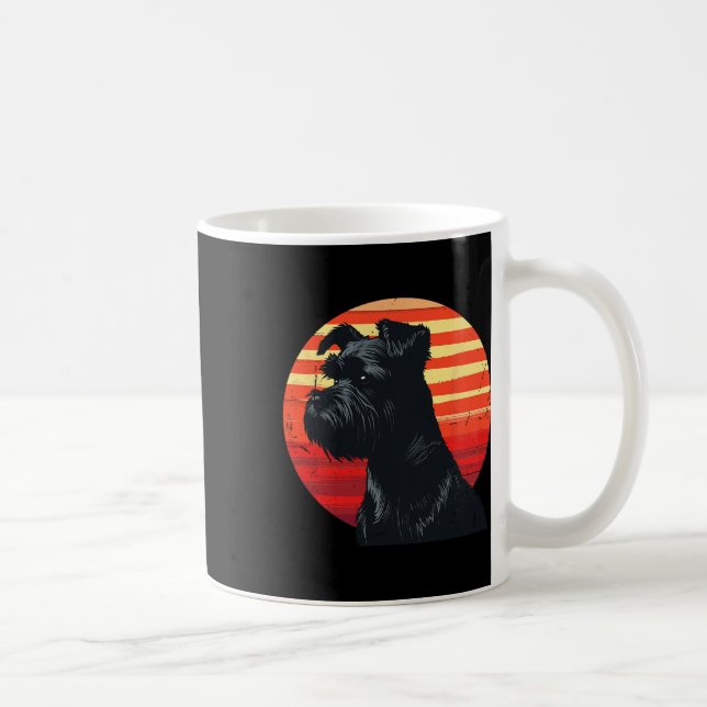 Retro Miniature Schnauzer Hundälskare jul Bir Kaffemugg (Höger)