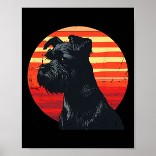 Retro Miniature Schnauzer Hundälskare jul Bir Poster