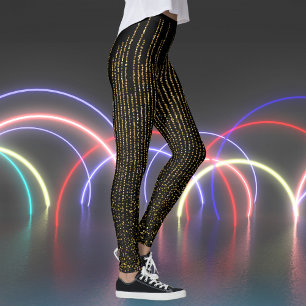 Retro-miniatyrdiagram vid svart utskrift leggings