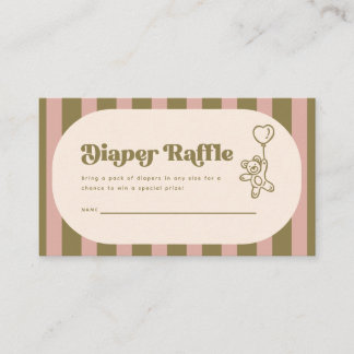 Retro Minimal Blöjlotteri Baby Shower-fest Tilläggskort
