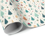 Retro Minimal Julgran Mönster Presentpapper<br><div class="desc">En vacker retrotro Julgran fick en papper innerförpackning. En underbar, mönstrad presentfigursättning av Julgranar och snöflingor i blå, röd och orange. Det är ett vackert sätt att slå ihop en julklapp som kommer att se underbar ut under vilken Julgran som helst.</div>