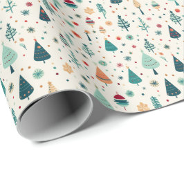 Retro Minimal Julgran Mönster Presentpapper