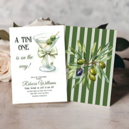 Retro minimalist A Tini One Martini Baby Shower Inbjudningar