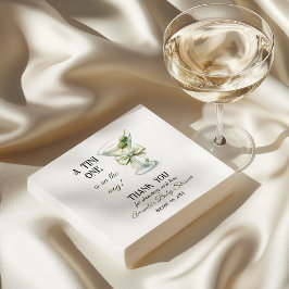 Retro Minimalist A Tini One Martini Baby Shower Pappersservett