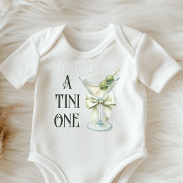 Retro Minimalist A Tini One Martini Baby Shower T Shirt