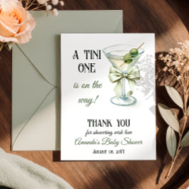 Retro Minimalist A Tini One Martini Baby Shower Tack Kort