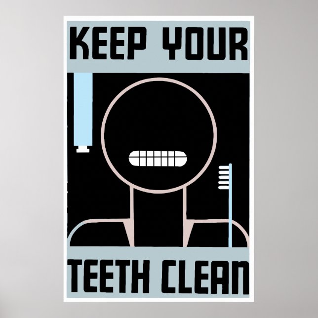 Retro minimalist ad Keep your teeth clean Poster (Framsidan)
