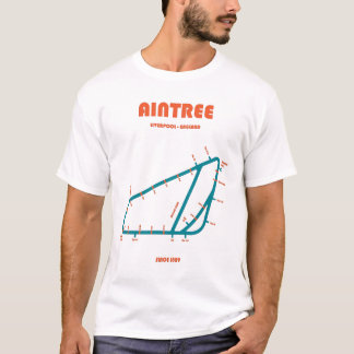 Retro Minimalist Aintree Racecourse Line Art Print T Shirt