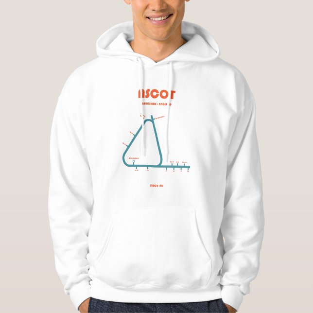 Retro Minimalist Ascot Racecourse Line Art Print Hoodie (Framsida)