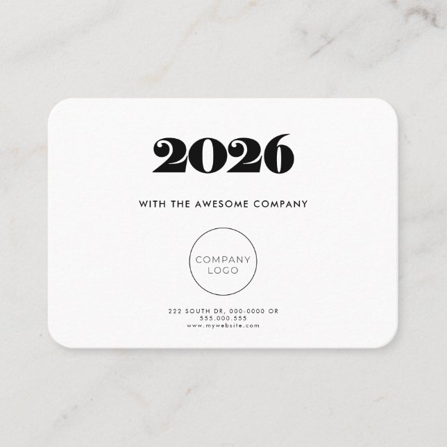 Retro minimalist Calendar 2025 Company Visitkort (Framsida)