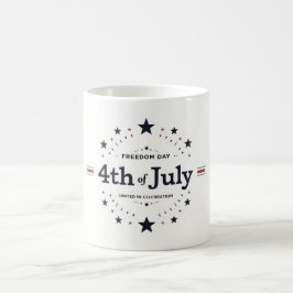 Retro Minimalist den 4 juli Mugg - Soft Patriotic