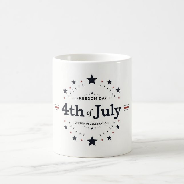 Retro Minimalist den 4 juli Mugg - Soft Patriotic (Center)