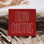 Retro Minimalist God jul Red Square Julkort<br><div class="desc">God jul-kort: en återbilds-dekoinspirerad typografi för en minimalistisk design med en originalkvadratisk form.</div>