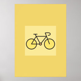 Retro minimalist gul cykelkonst barnkammare vägg  poster