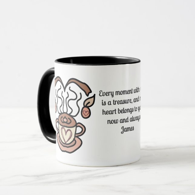Retro Minimalist mitt kaffe, Kärlek | Roligt Mugg (Framsida vänster)