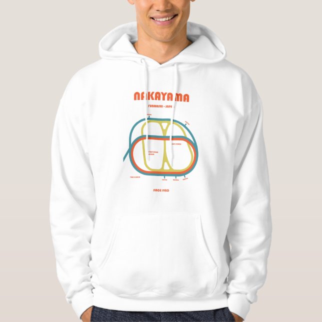 Retro Minimalist Nakayama Racecourse Line Art Prin Hoodie (Framsida)