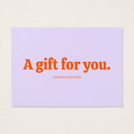 Retro Minimalist Purple Orange Certificate Visitkort