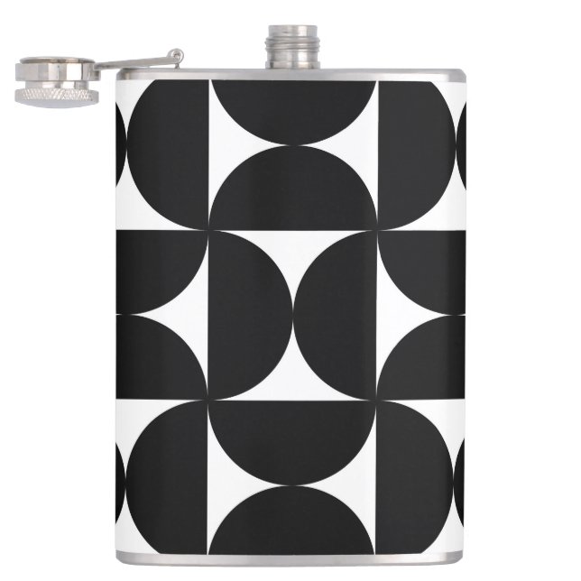 Retro Minimalist Style Black Geometric Bauhaus Fickplunta (Öppnad)