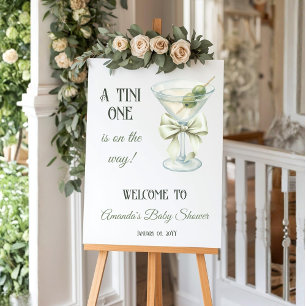 Retro minimalistisk A Tini One Martini Bebis Showe Poster
