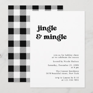 Retro minimalistisk jingle och munle jul Party Inbjudningar